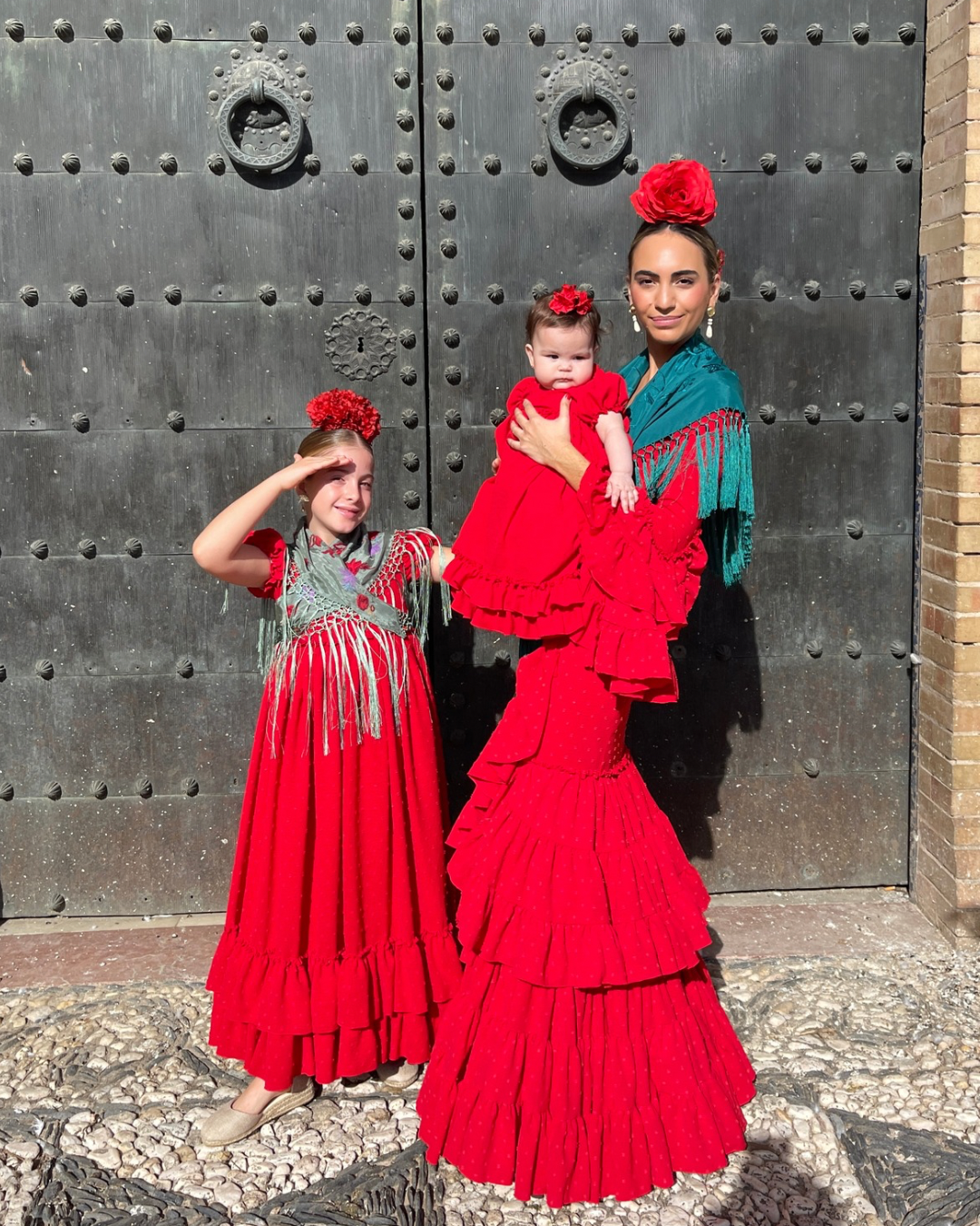 Bata de Flamenca rojo plumeti niña