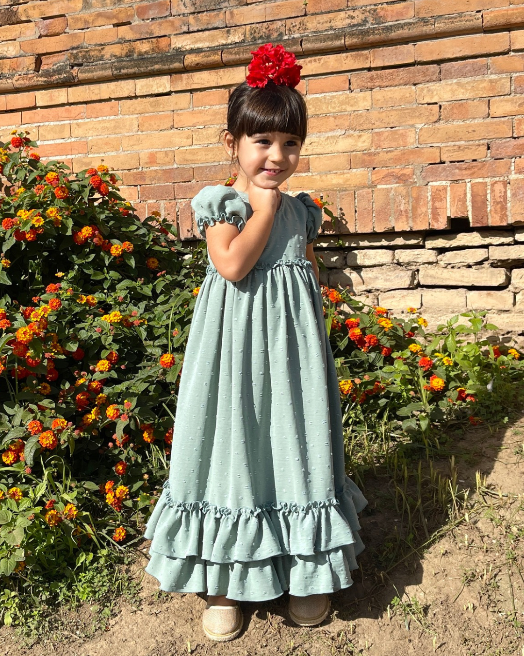 Batas Rocieras Vestido Infantil Estilo Bata Bata De Flamenca Niña