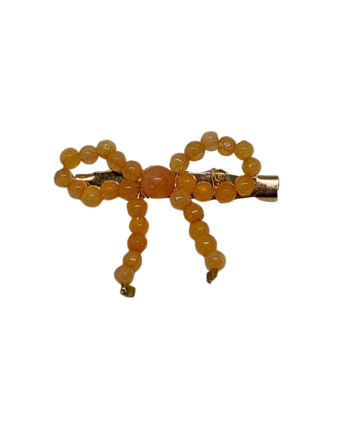 Broche Lazo Bolitas Beige