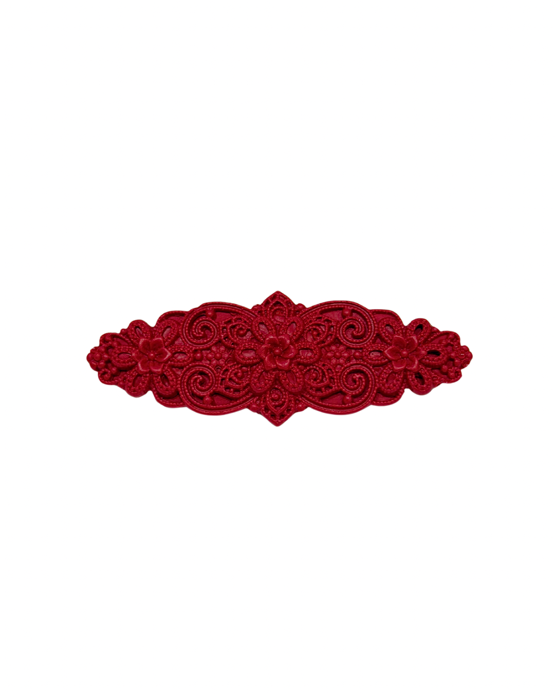 Broche de flamenca Floral Calado Burdeos