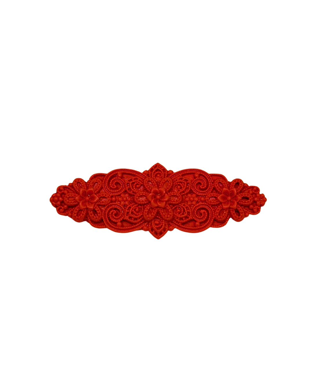Broche de flamenca Floral Calado Coral