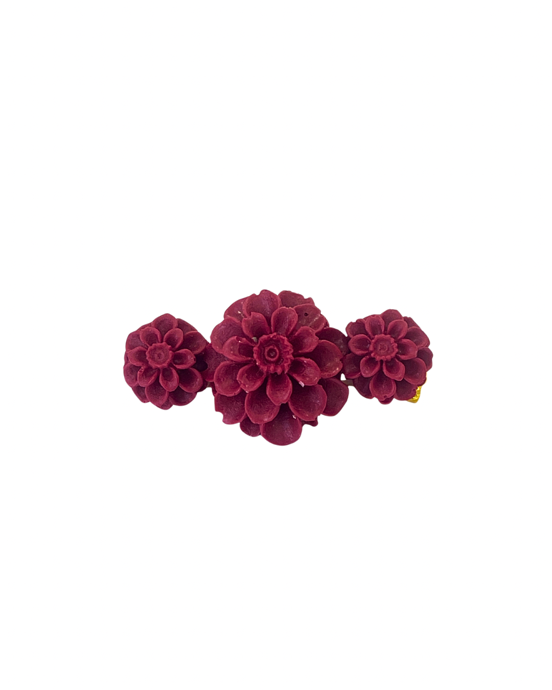 Broche de flamenca Flores acetato burdeos
