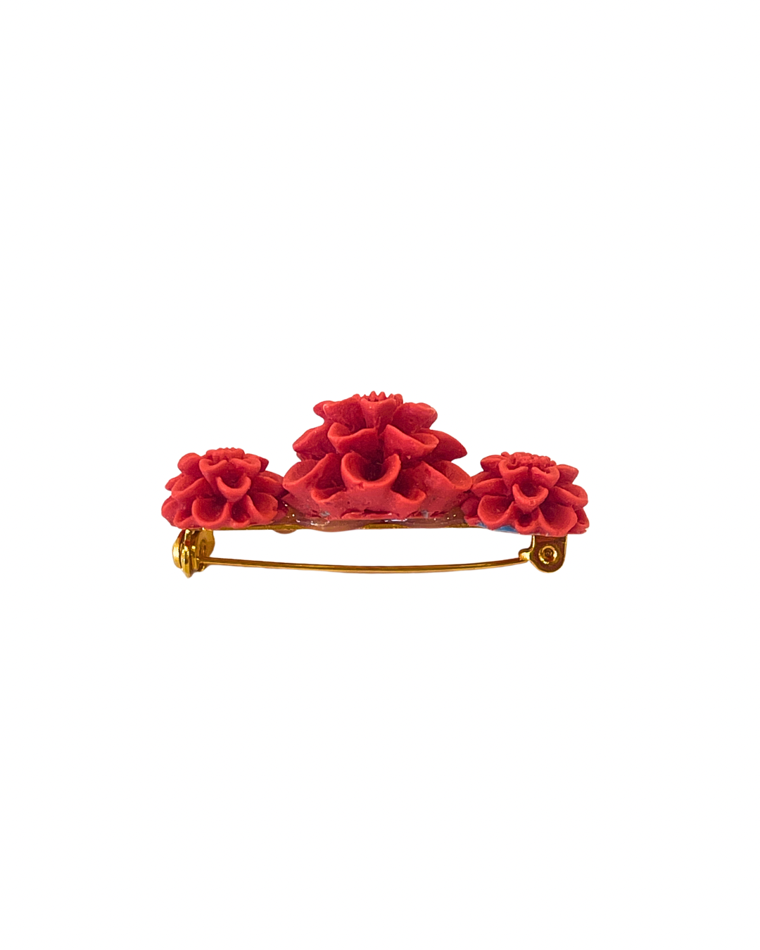 Broche de flamenca Flores acetato cierre coral