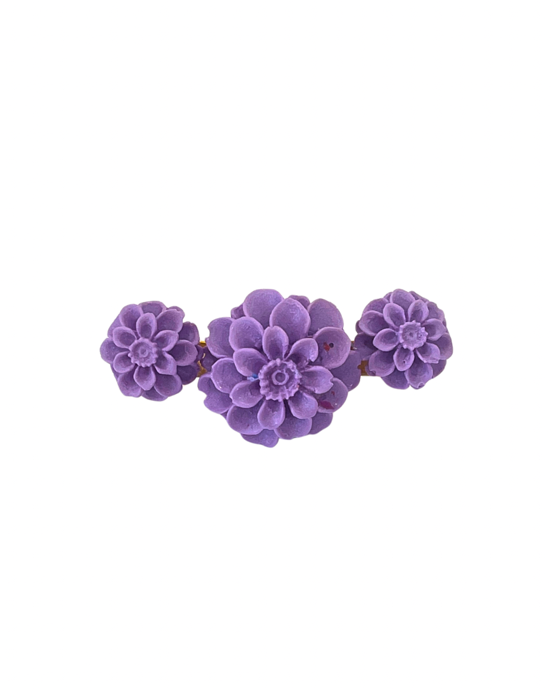 Broche de flamenca Flores acetato malva