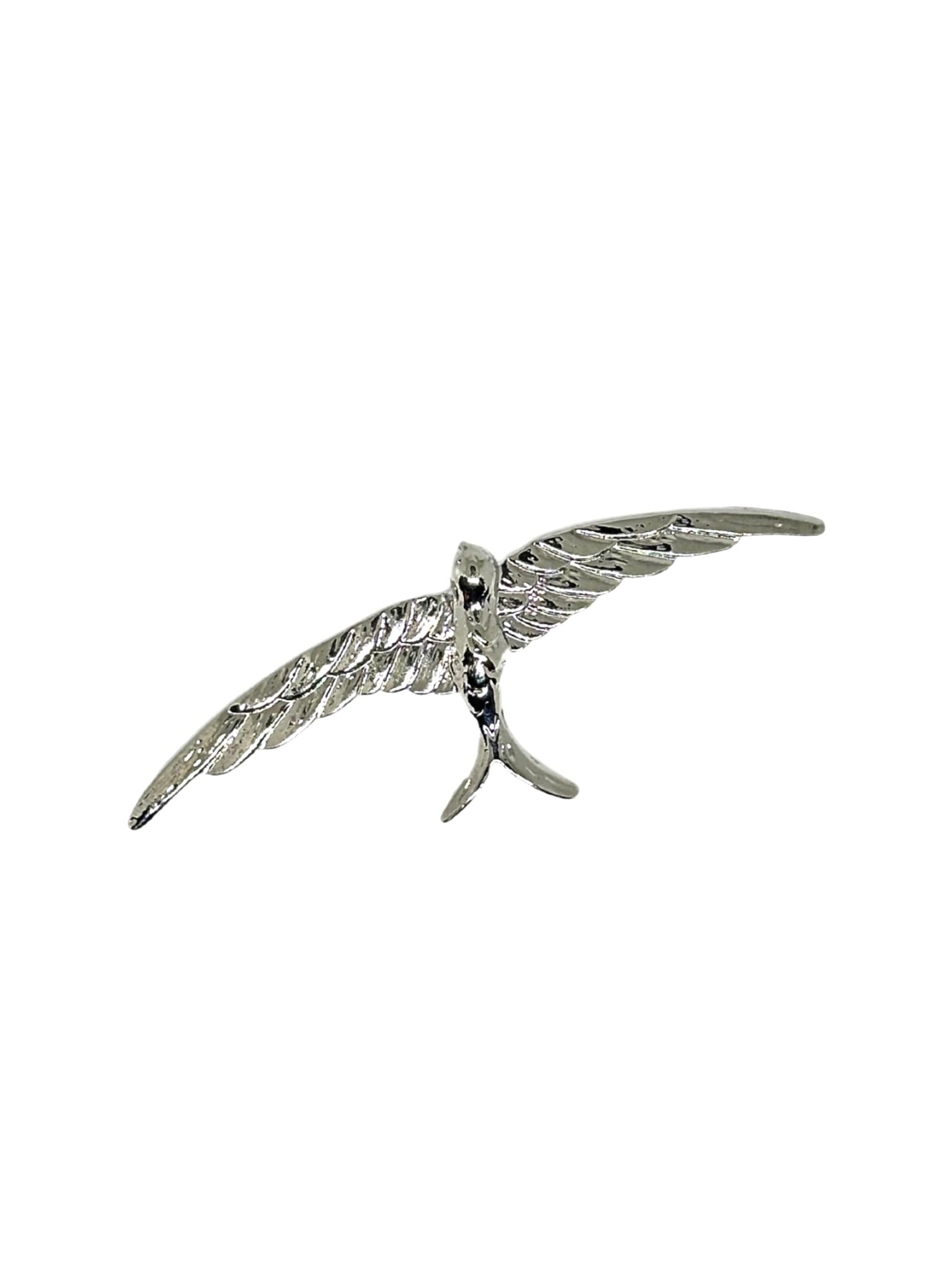 Broche golondrina plateada de flamenca