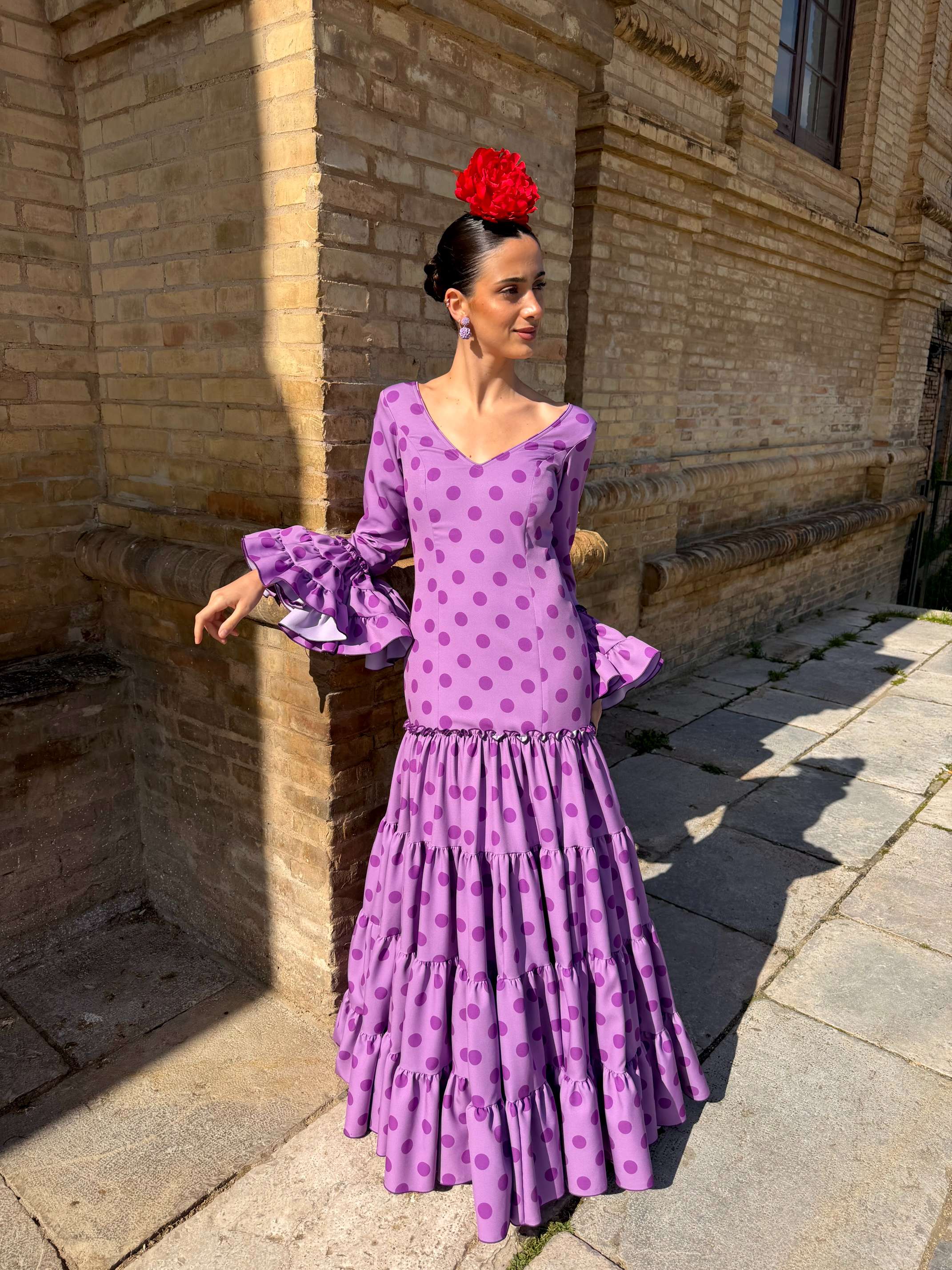 Traje de Flamenca Canastero Talle alto Malva lunar morado