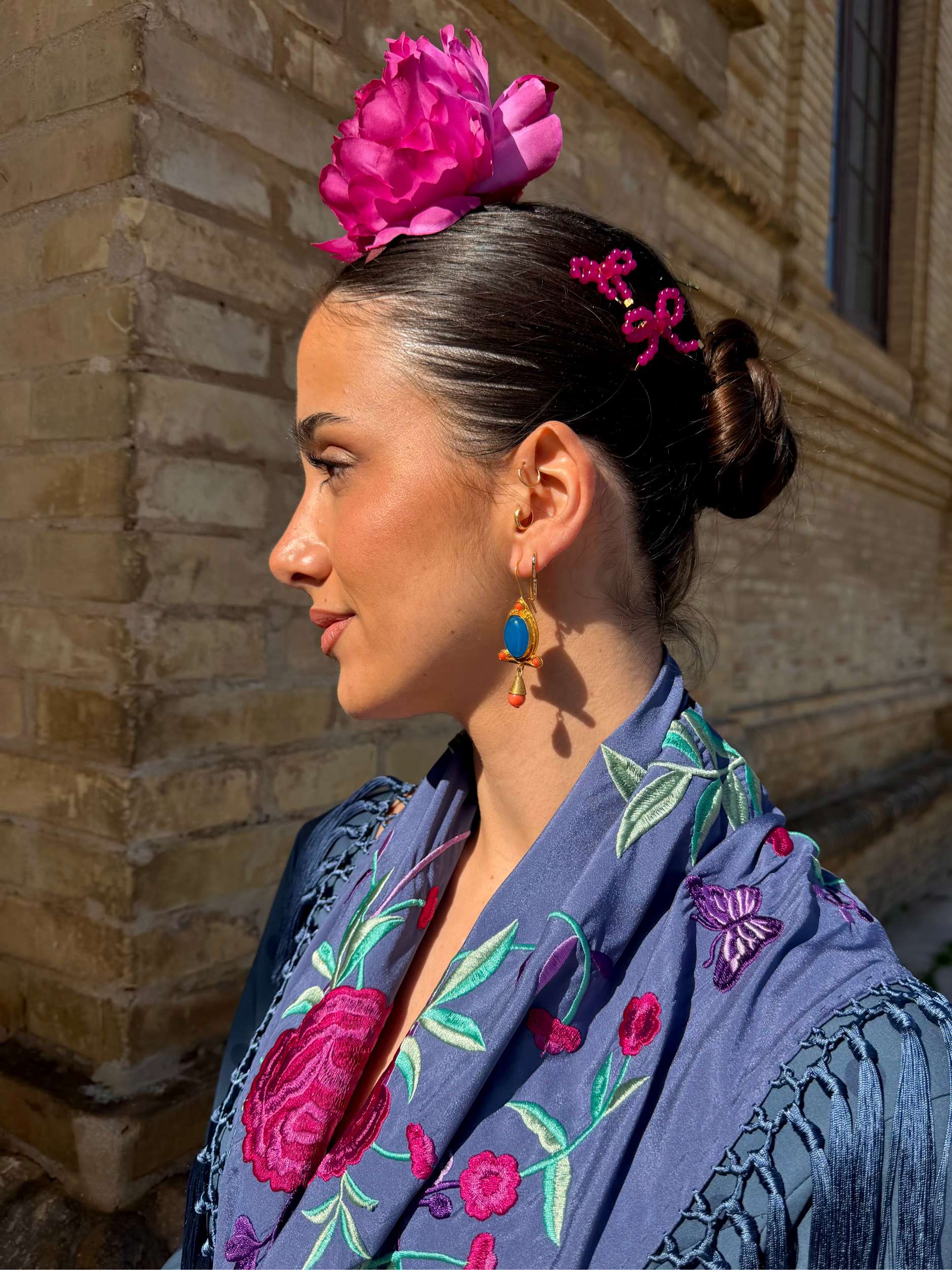 Peinecillo de Flamenca Lazo Bolitas Buganvilla