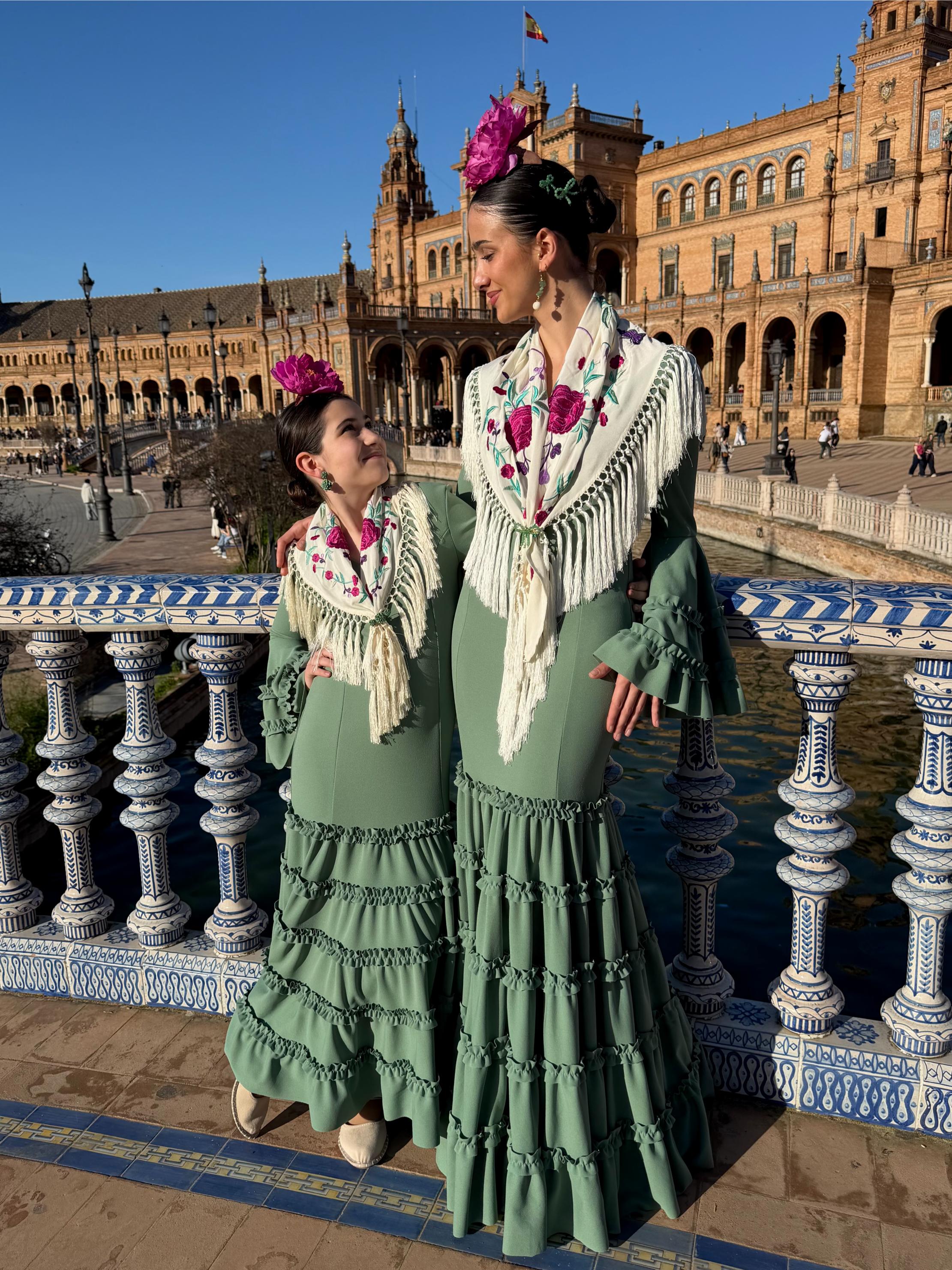 Traje de flamenca niña canastero económico jabonoso