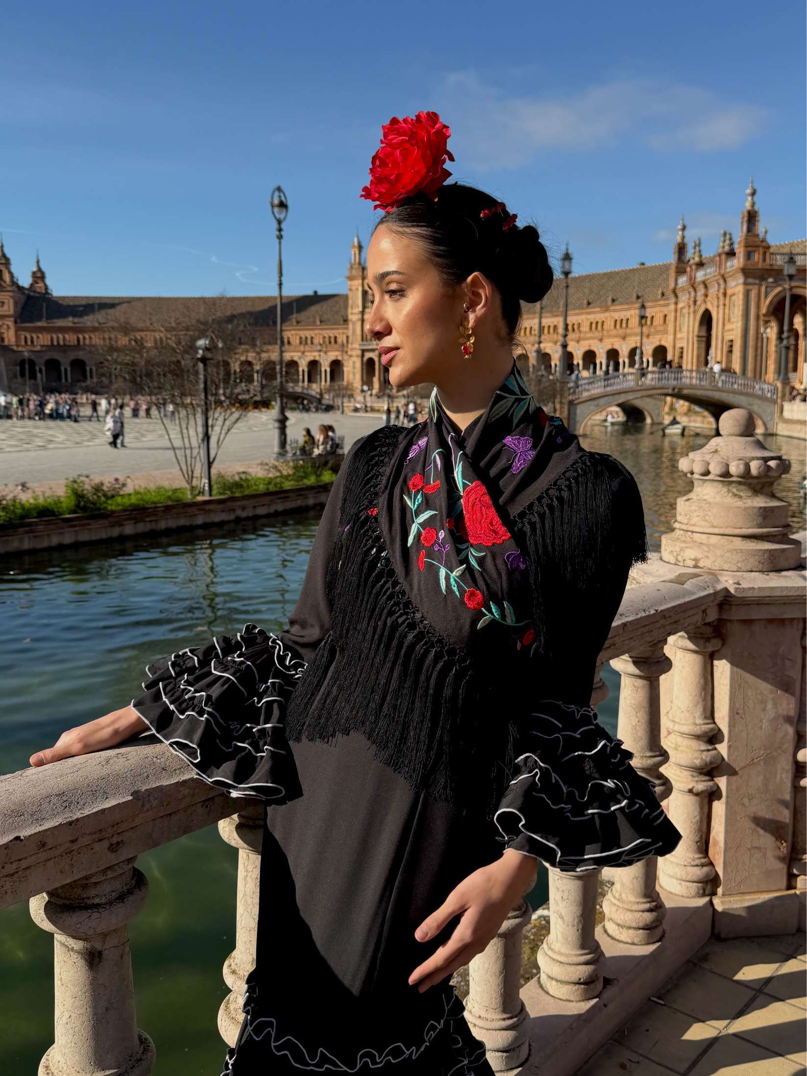 Traje de Flamenca Canastero Adorno Garrucha Negro