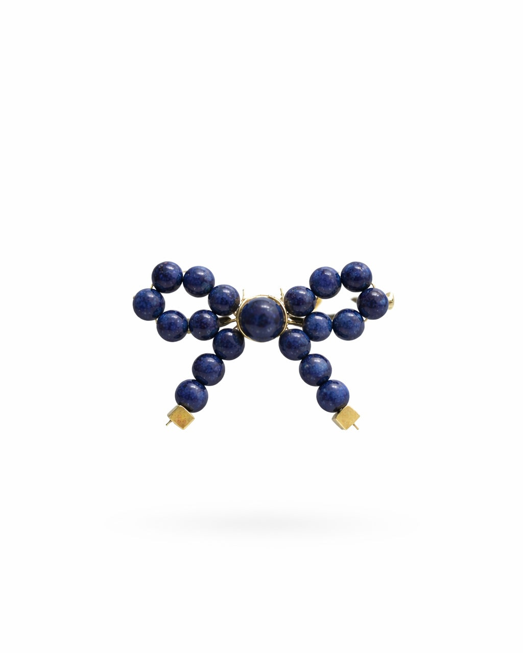 Broche de Flamenca Lazo Bolitas Azul Pequeño