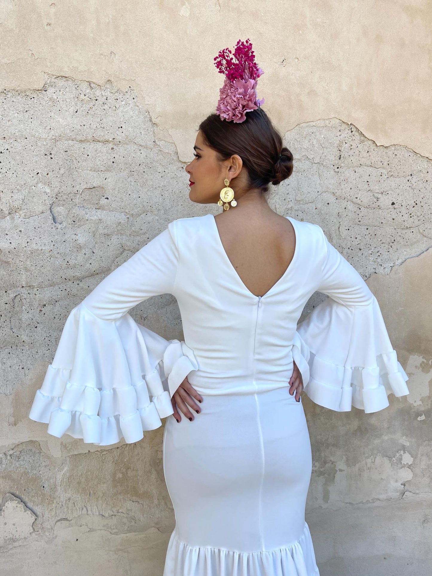 Traje Flamenca Low Cost Canastero Blanco