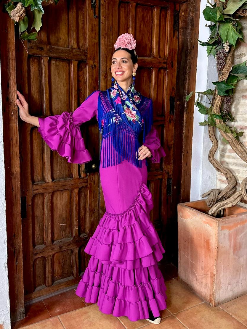 Traje de Flamenca Strech Volante Subida Buganvilla