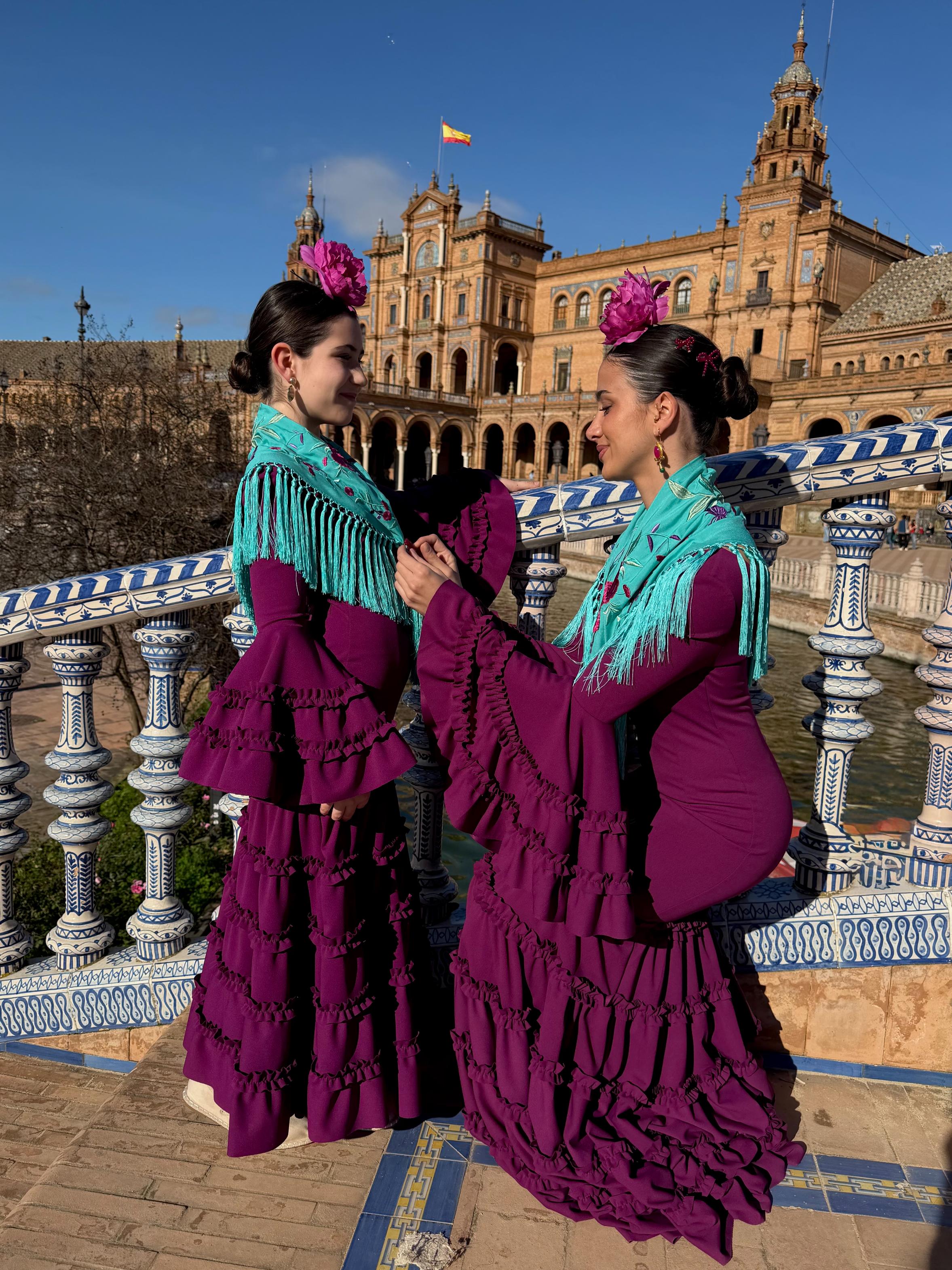 Traje de flamenca niña canastero económico buganvilla