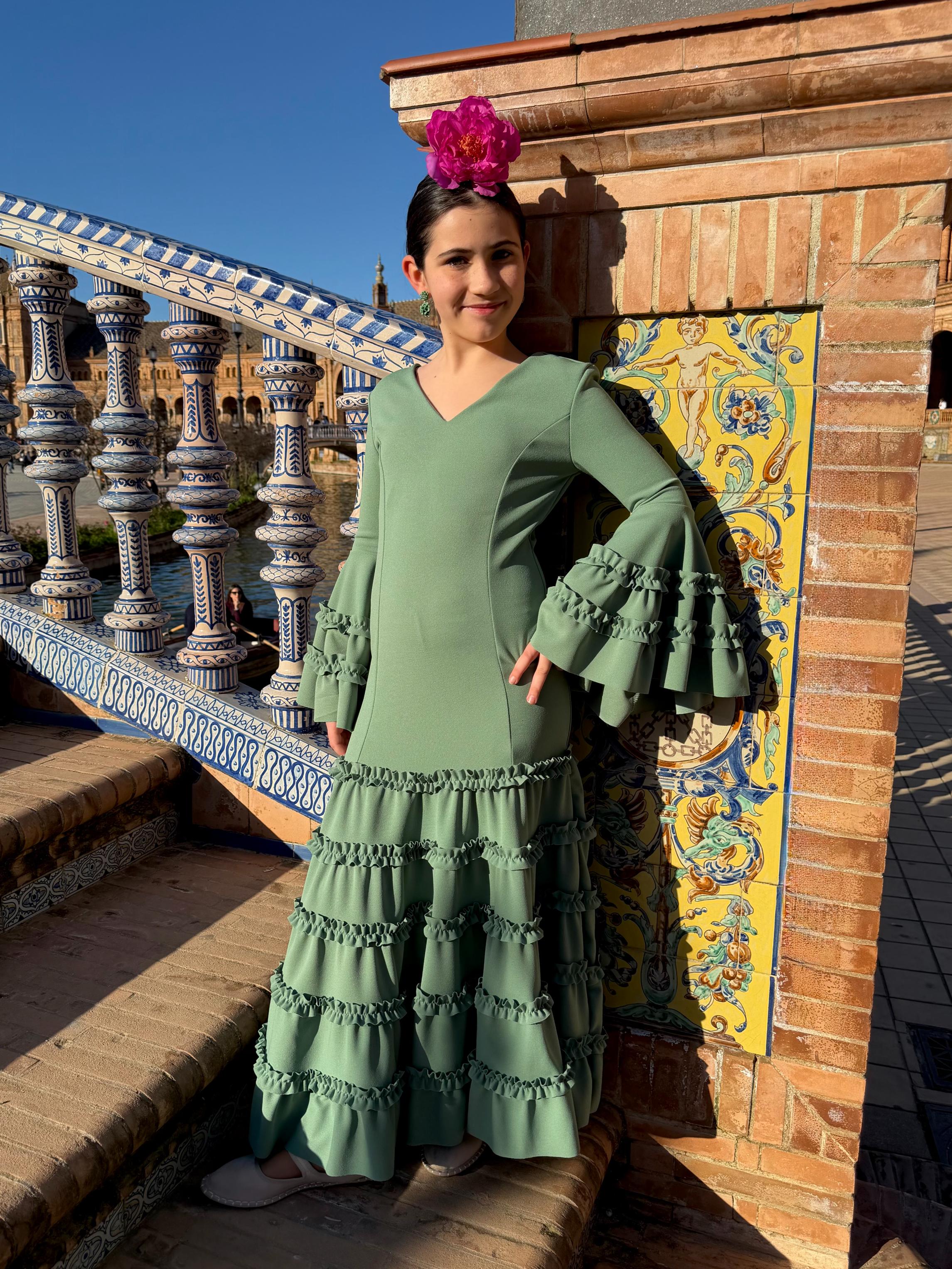 Traje de flamenca niña canastero económico jabonoso
