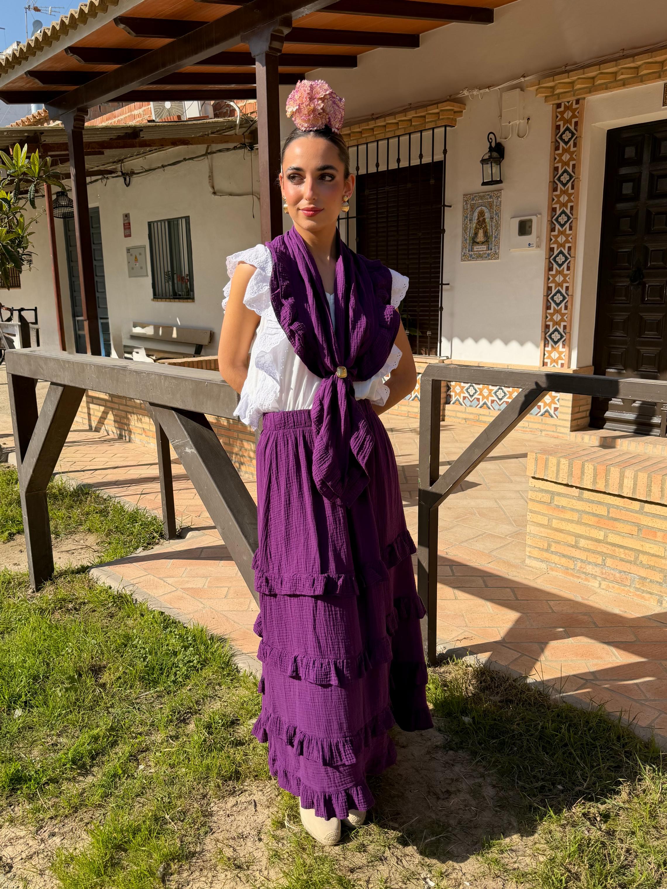 Conjunto de Romería de Falda y Piquillo Bambula Volantitos