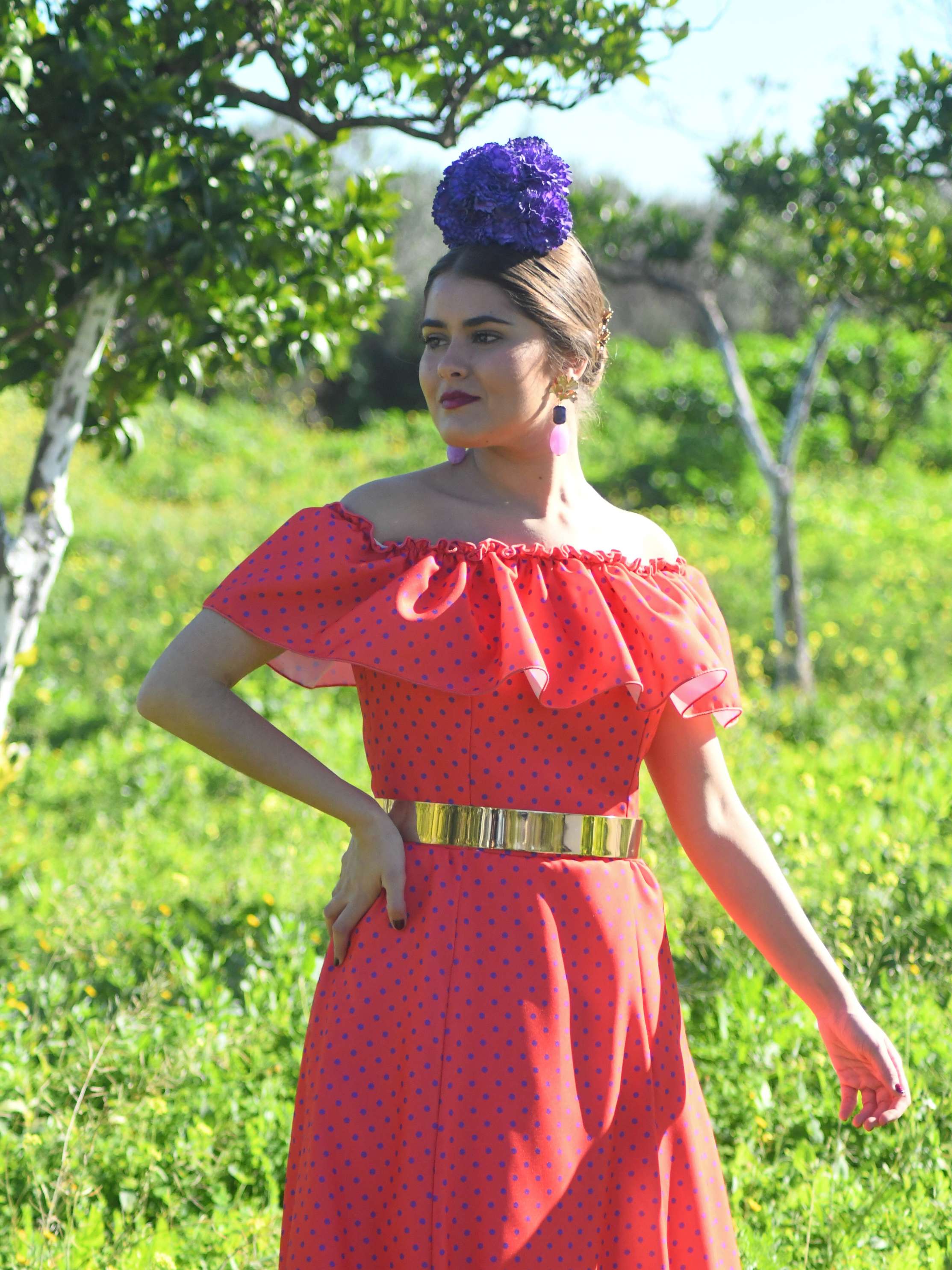 Cinturon dorado para flamenca