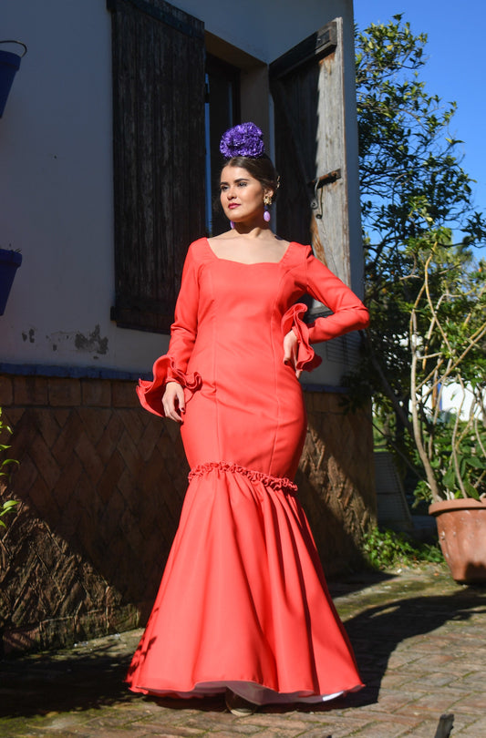 Traje de flamenca Modelo Escarlata Talla 36