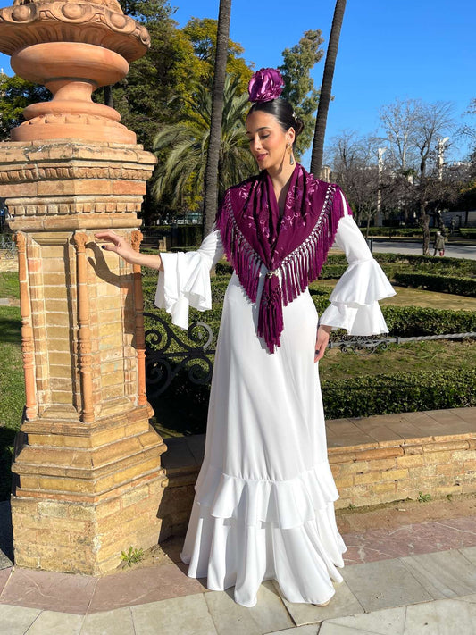 Look Flamenca Económica Dos Volantes Blanco