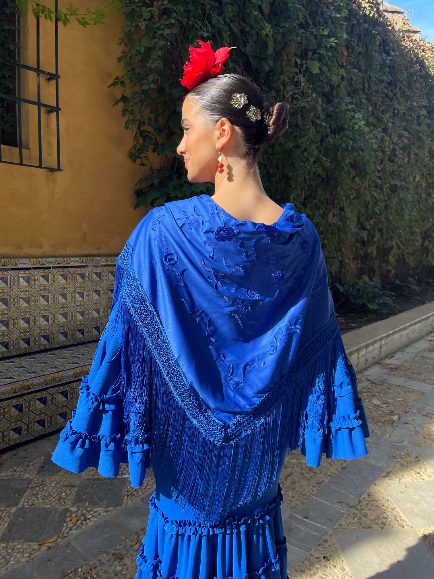 Manton azul electrico monocolor low cost