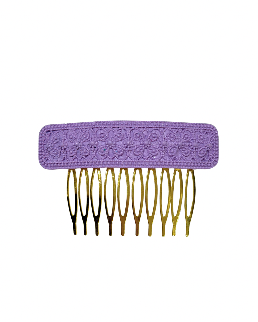 Peinecillo flamenca de acetato rectangular malva