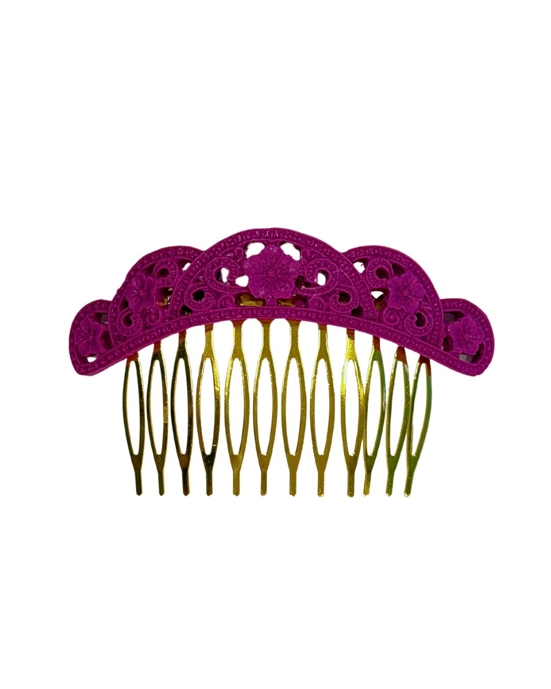 Peinecillo flamenca de acetato troquelado buganvilla