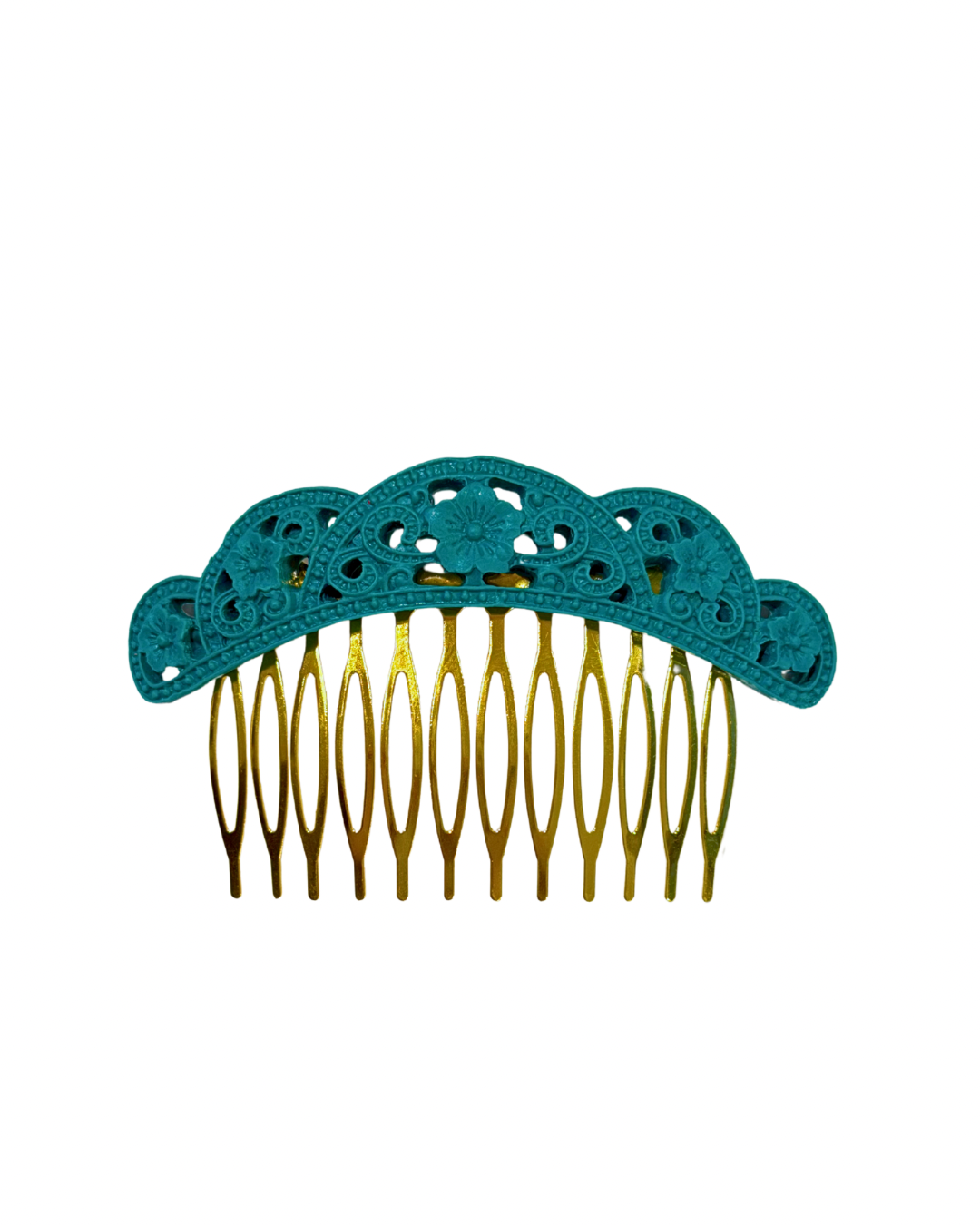 Peinecillo flamenca de acetato troquelado esmeralda