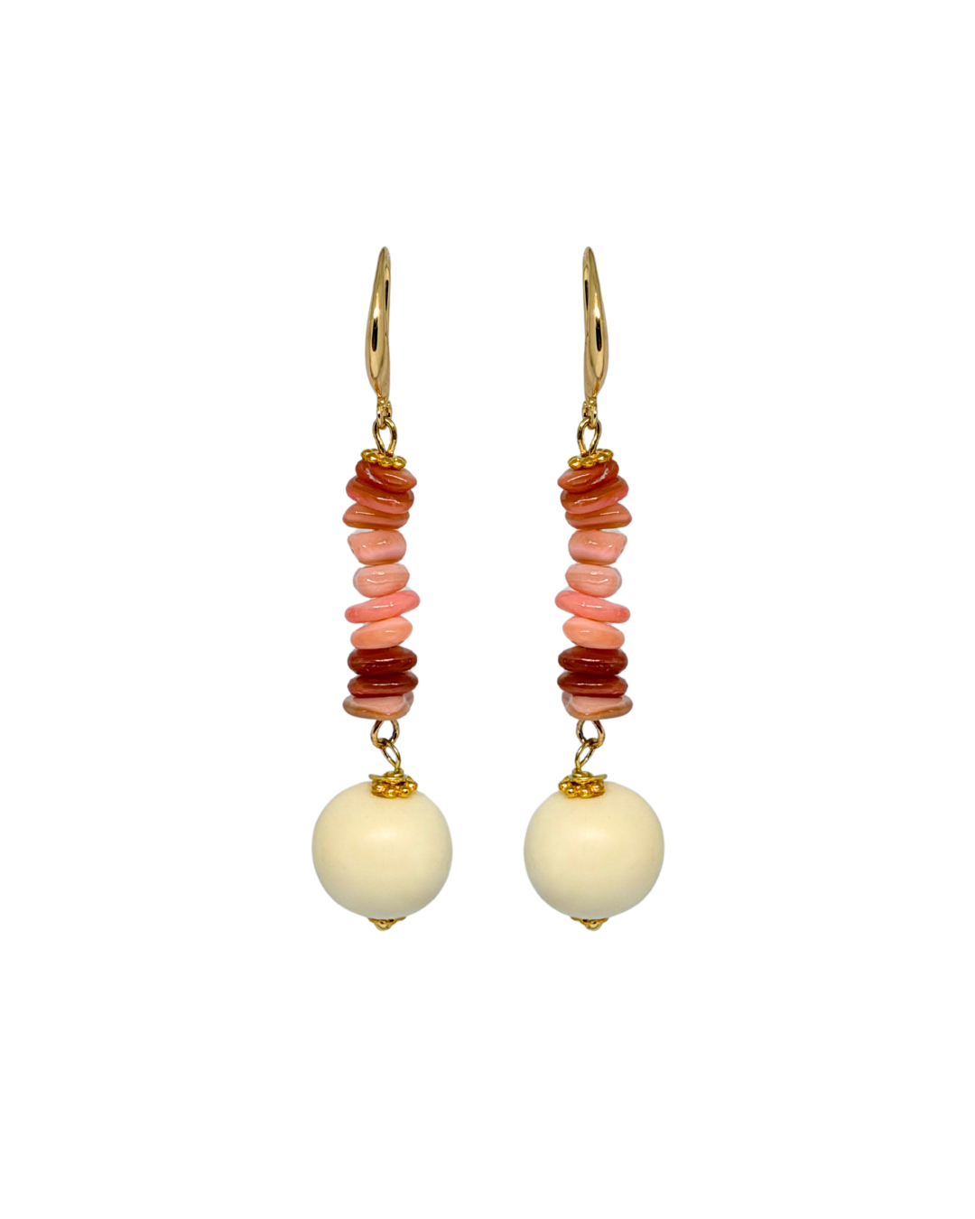 Pendiente de Flamenca Piedras Naturales Maquillaje y hueso