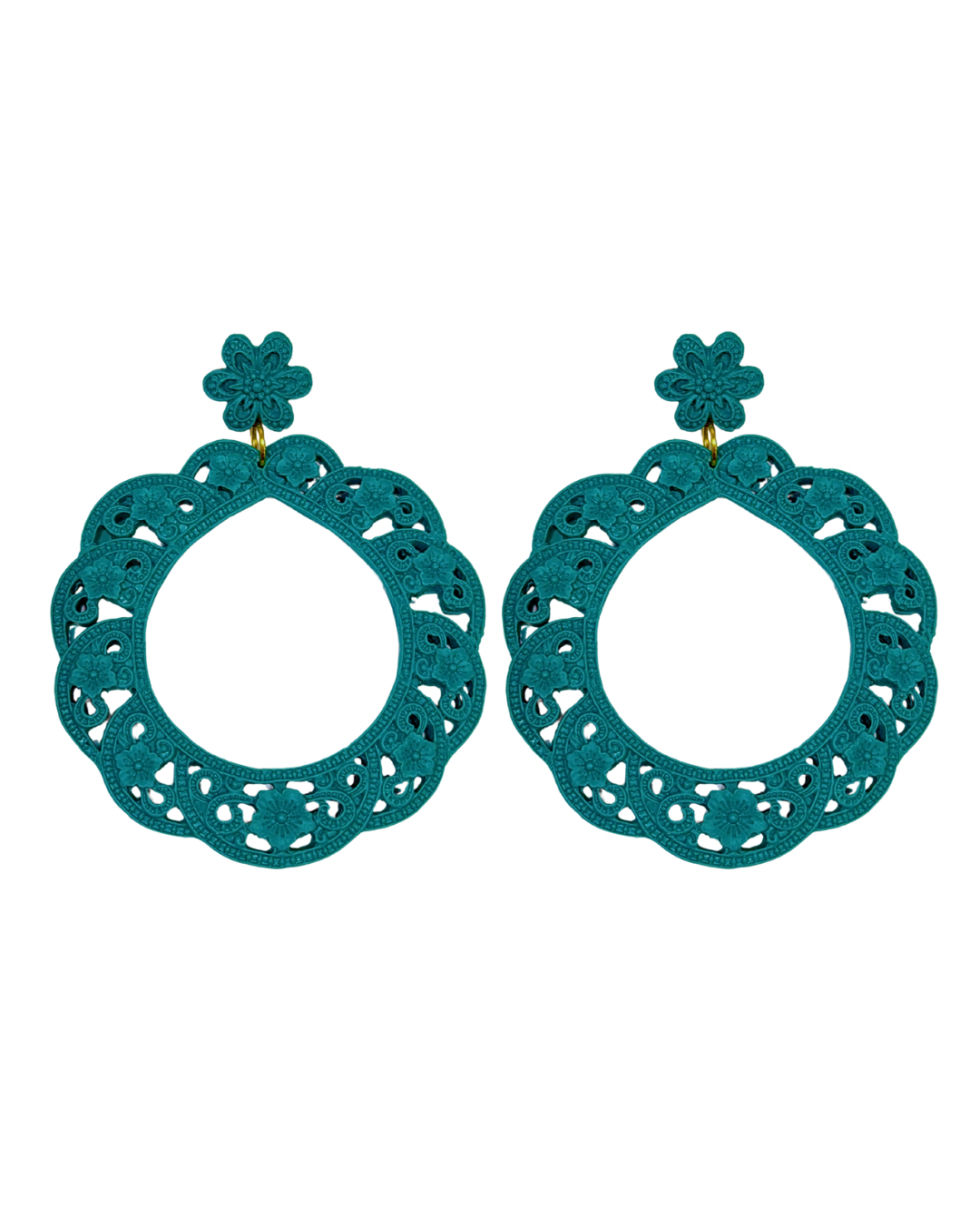 Pendientes de flamenca aros acetato verde esmeralda