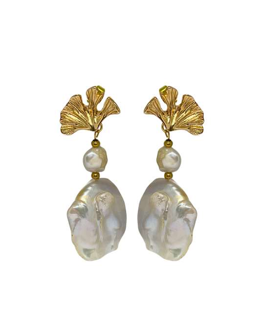 Pendientes de flamenca nacar dorados