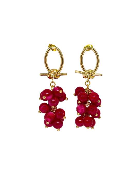 Pendientes de flamenca perlas buganvilla