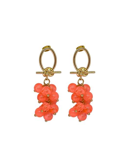 Pendientes de flamenca perlas coral
