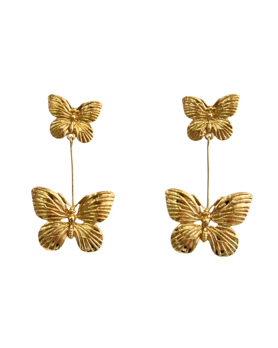 Pendientes mariposas doradas