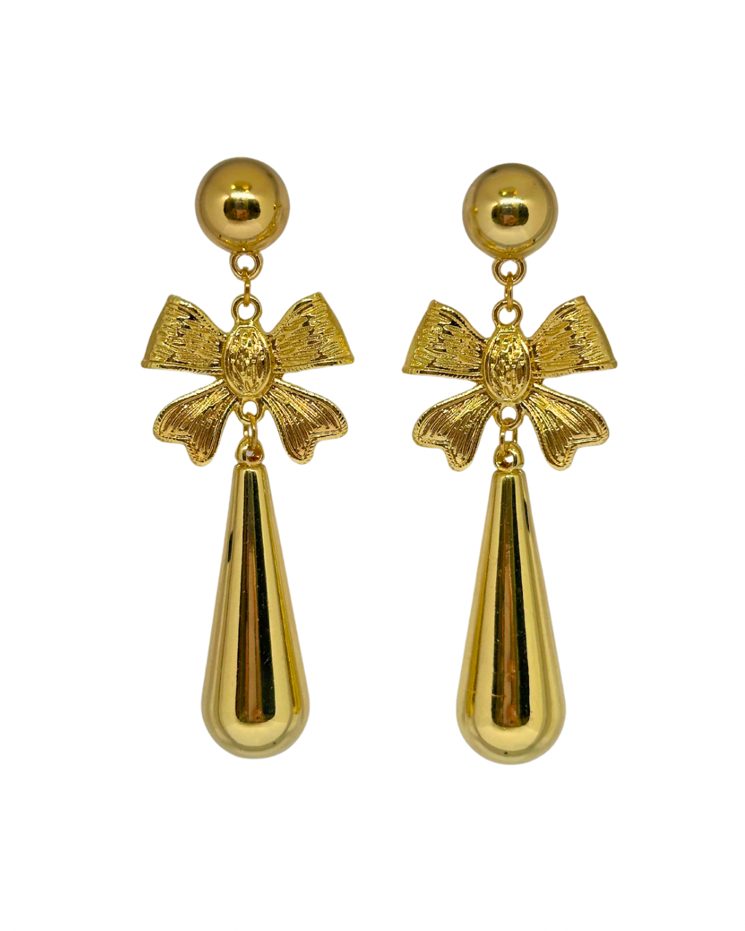 Pendientes de Flamenca Dorados Lagrima Lazo