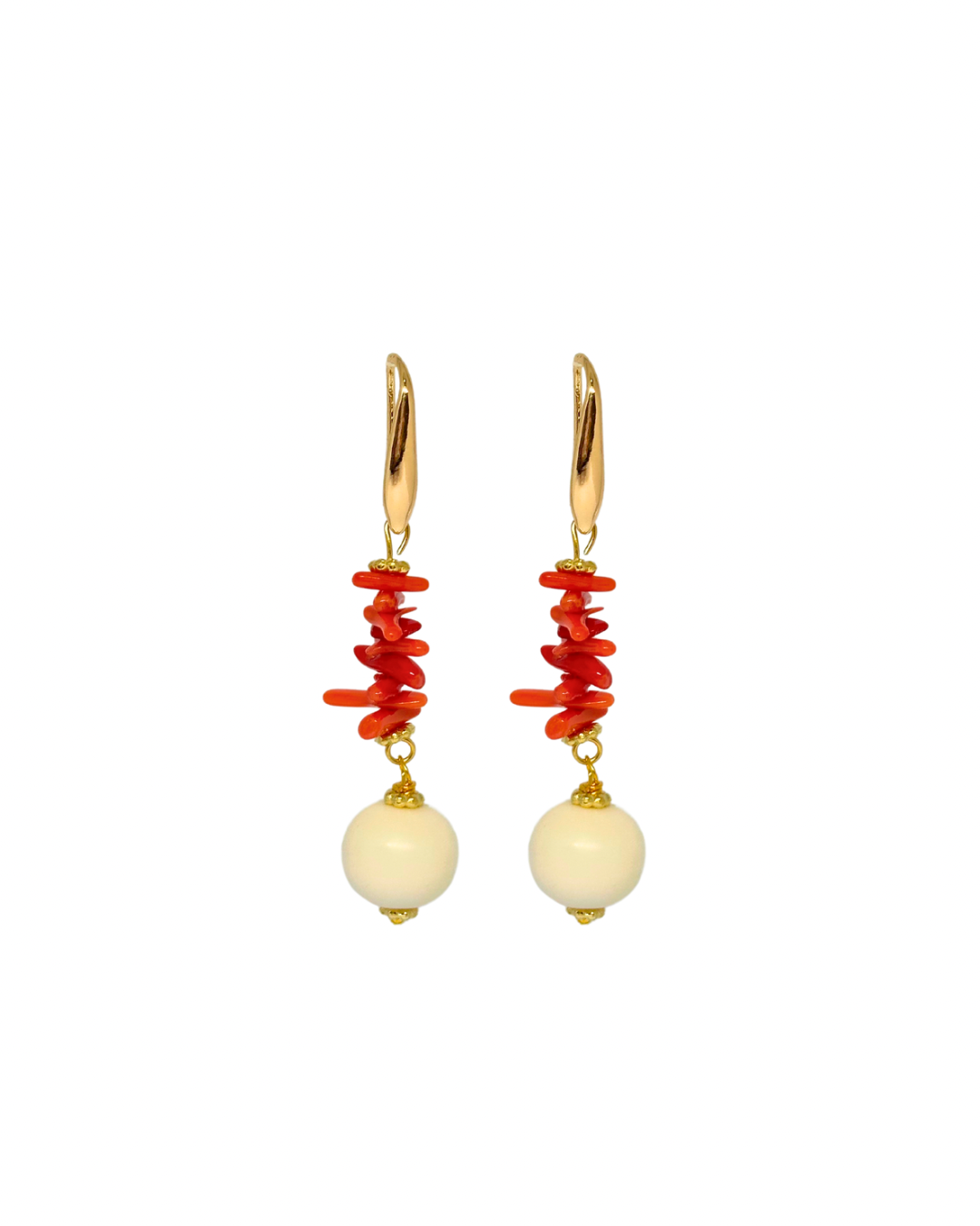 Pendientes de Flamenca coral y hueso