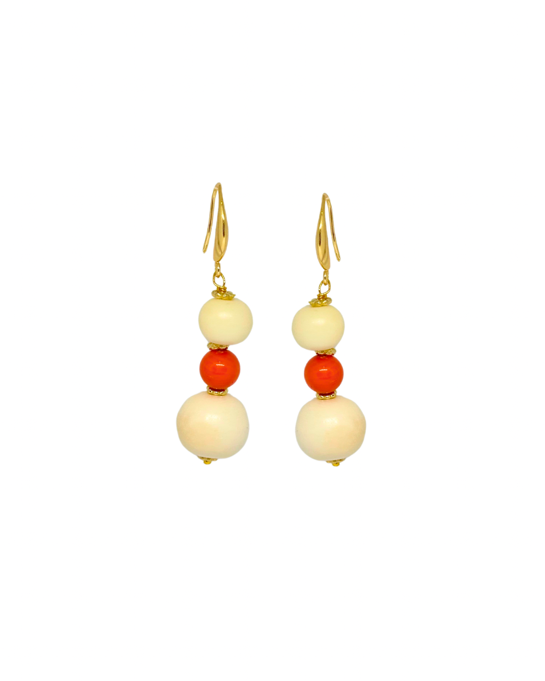 Pendientes de flamenca hueso y coral