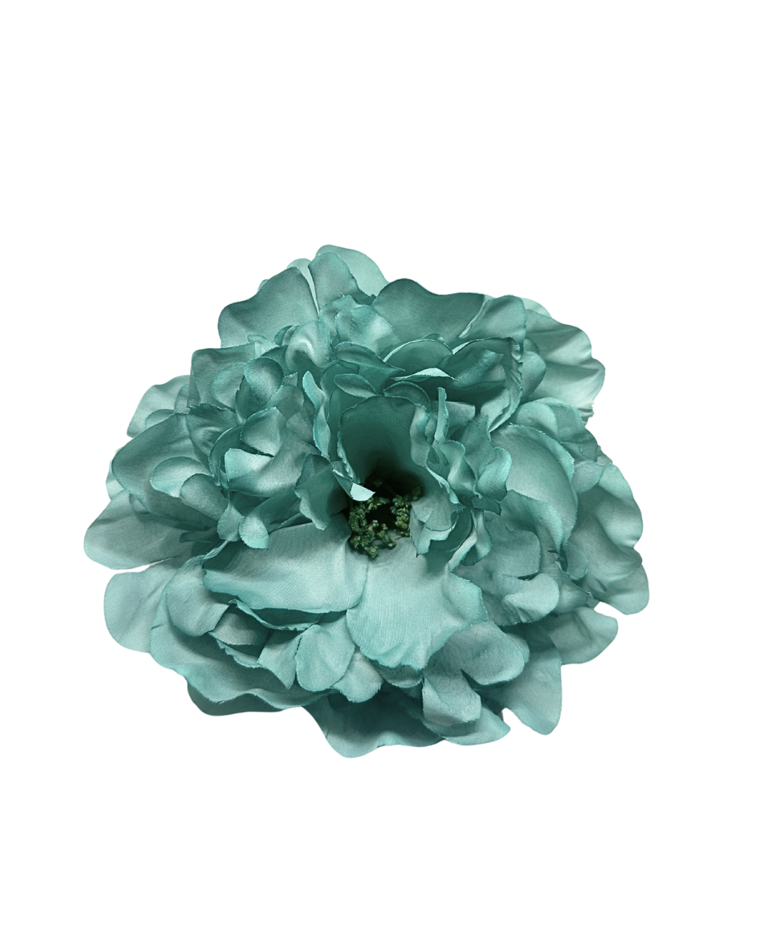 Peonía de Flamenca Teñida a Mano Verde Agua
