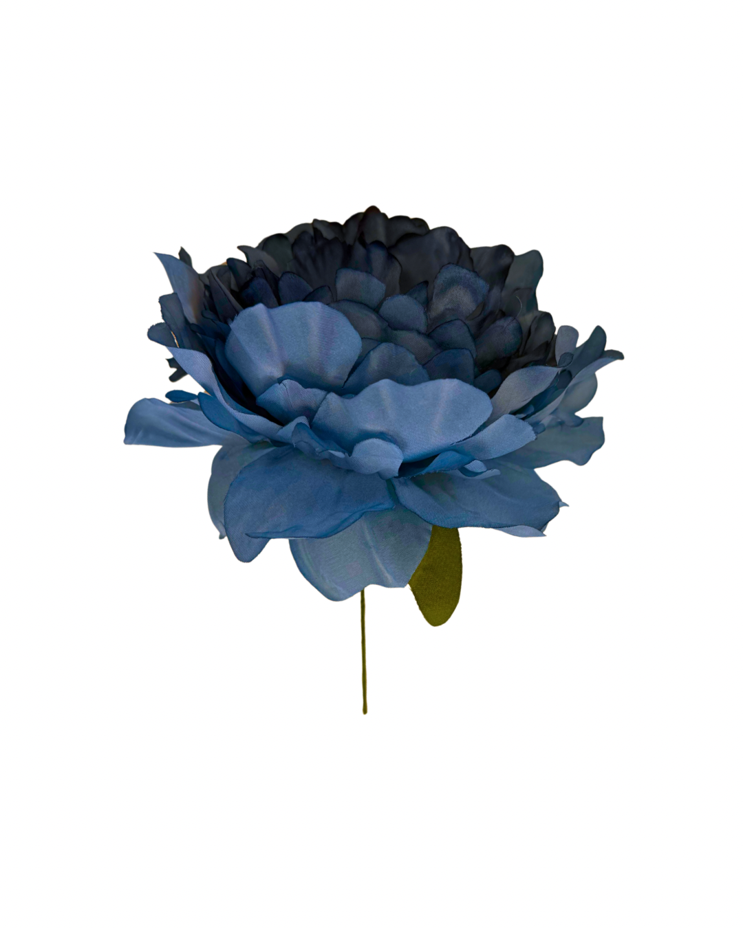 Peonia de flamenca color azul ducado detalles