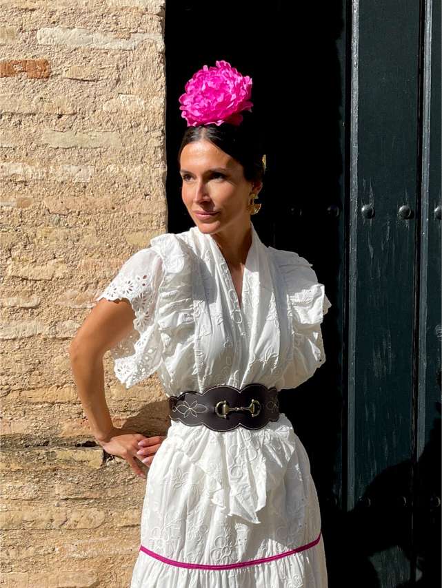 Peonia de flamenca color buganvilla