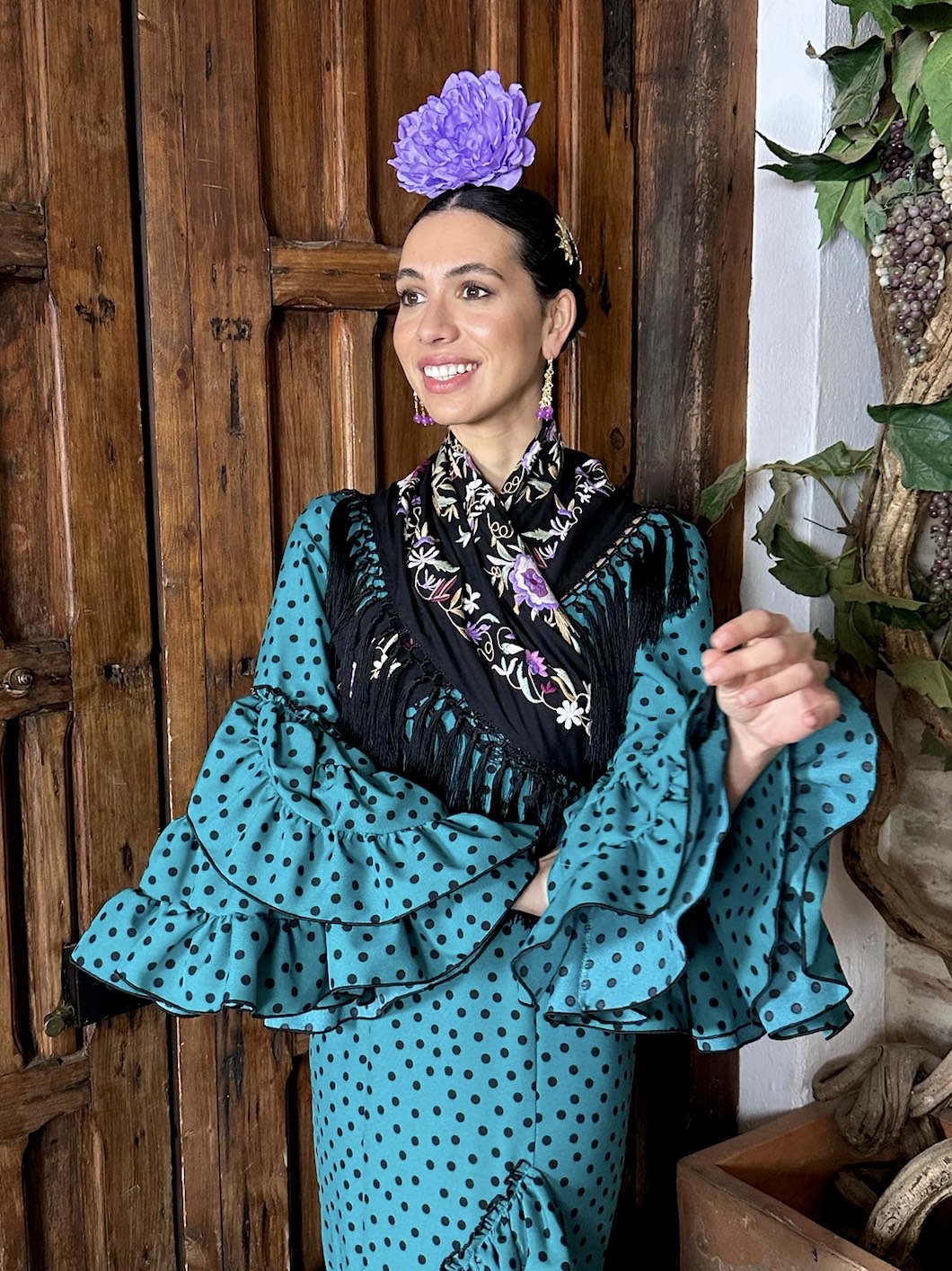 Peonia de flamenca color morada