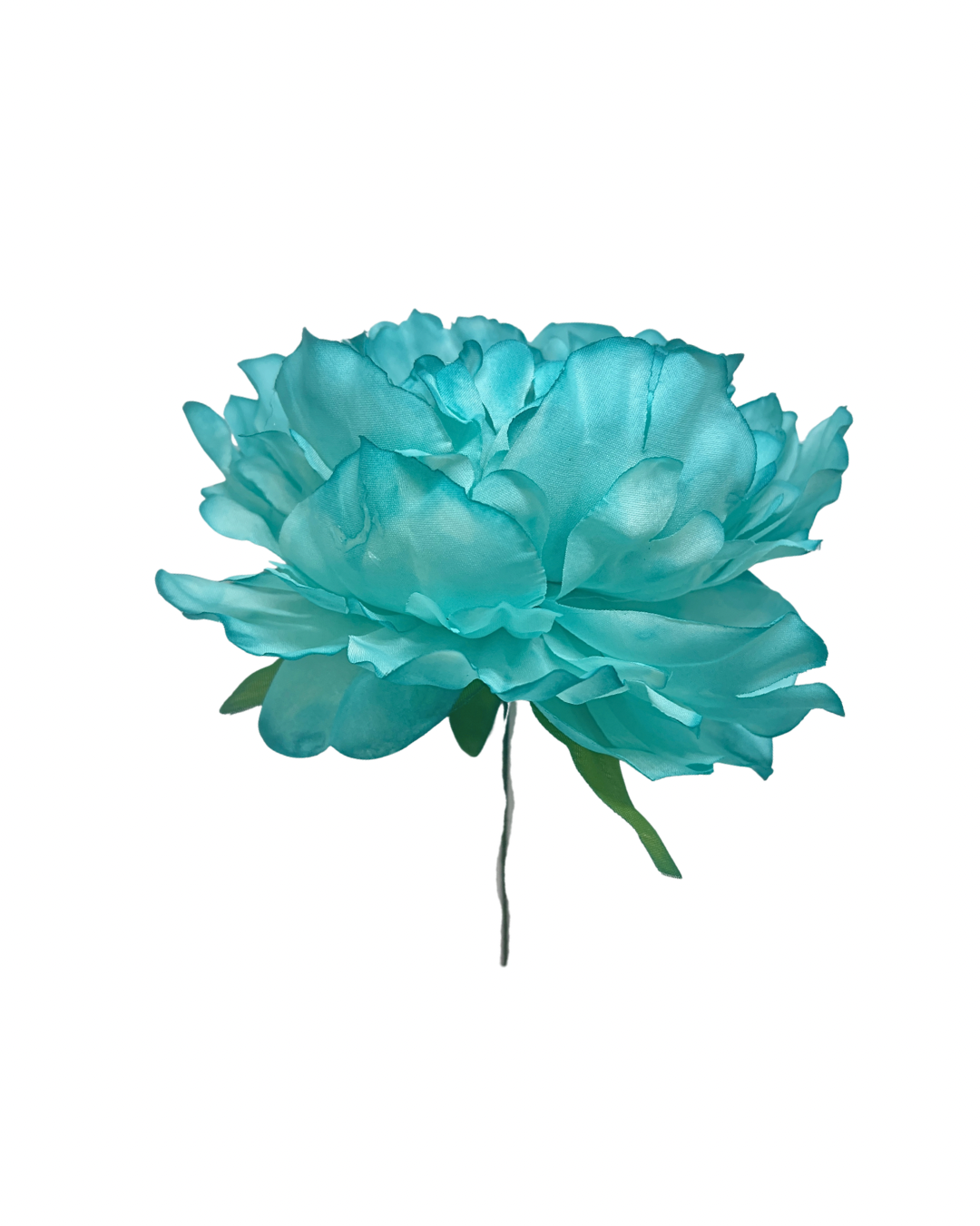 Peonia de flamenca color verde esmeralda detalles