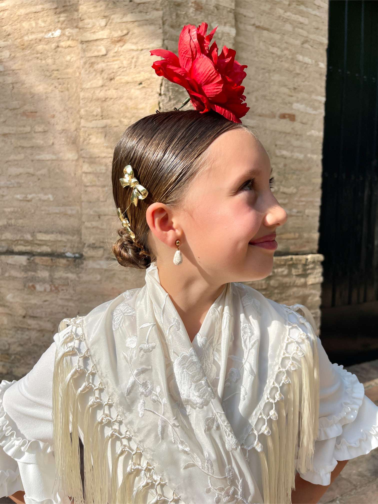 Peonia de flamenca de niña color rojo