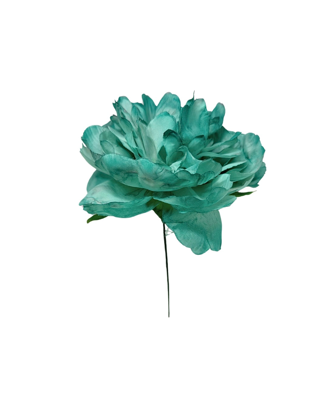 Peonía de Flamenca Niña Teñida a Mano Verde Agua