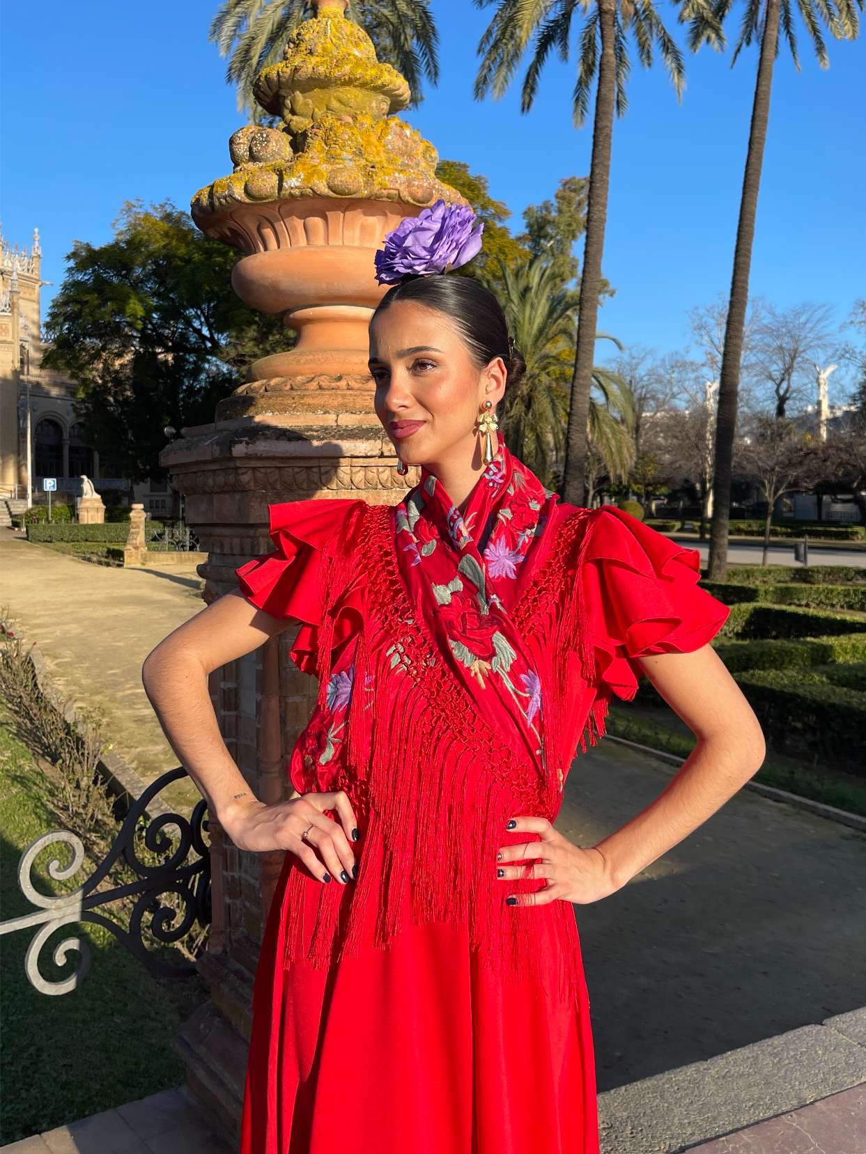 Rosa de flamenca color malva