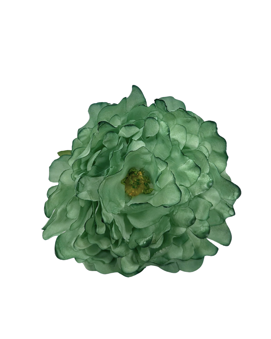 Peonía de Flamenca Teñida a Mano Verde Jabonoso Claro