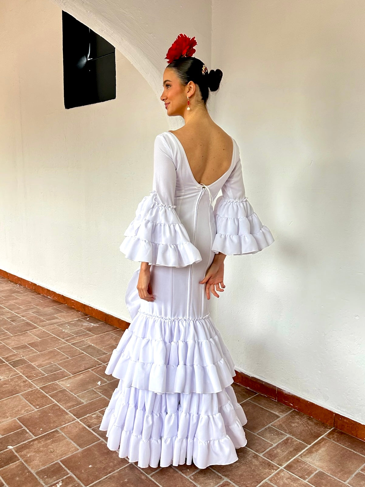 Traje de flamenca Strech Blanco