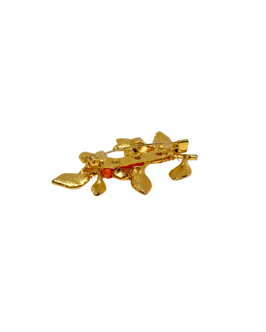 Broche de Flamenca Dorado con Coral