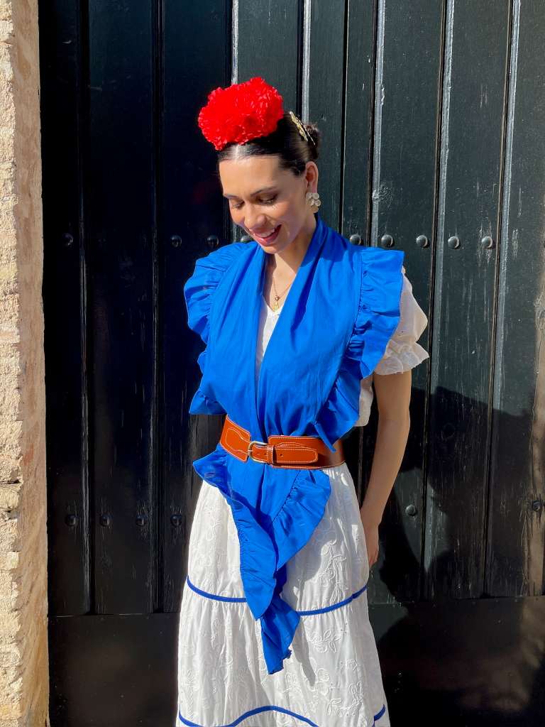 piquillo de flamenca azul eléctrico