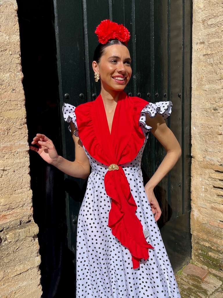 piquillo de flamenca liso rojo