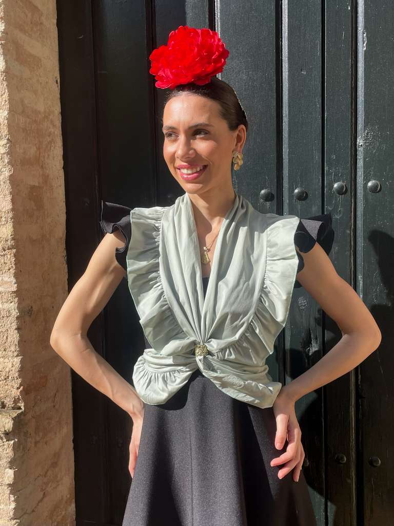 piquillo de flamenca verde jabonoso