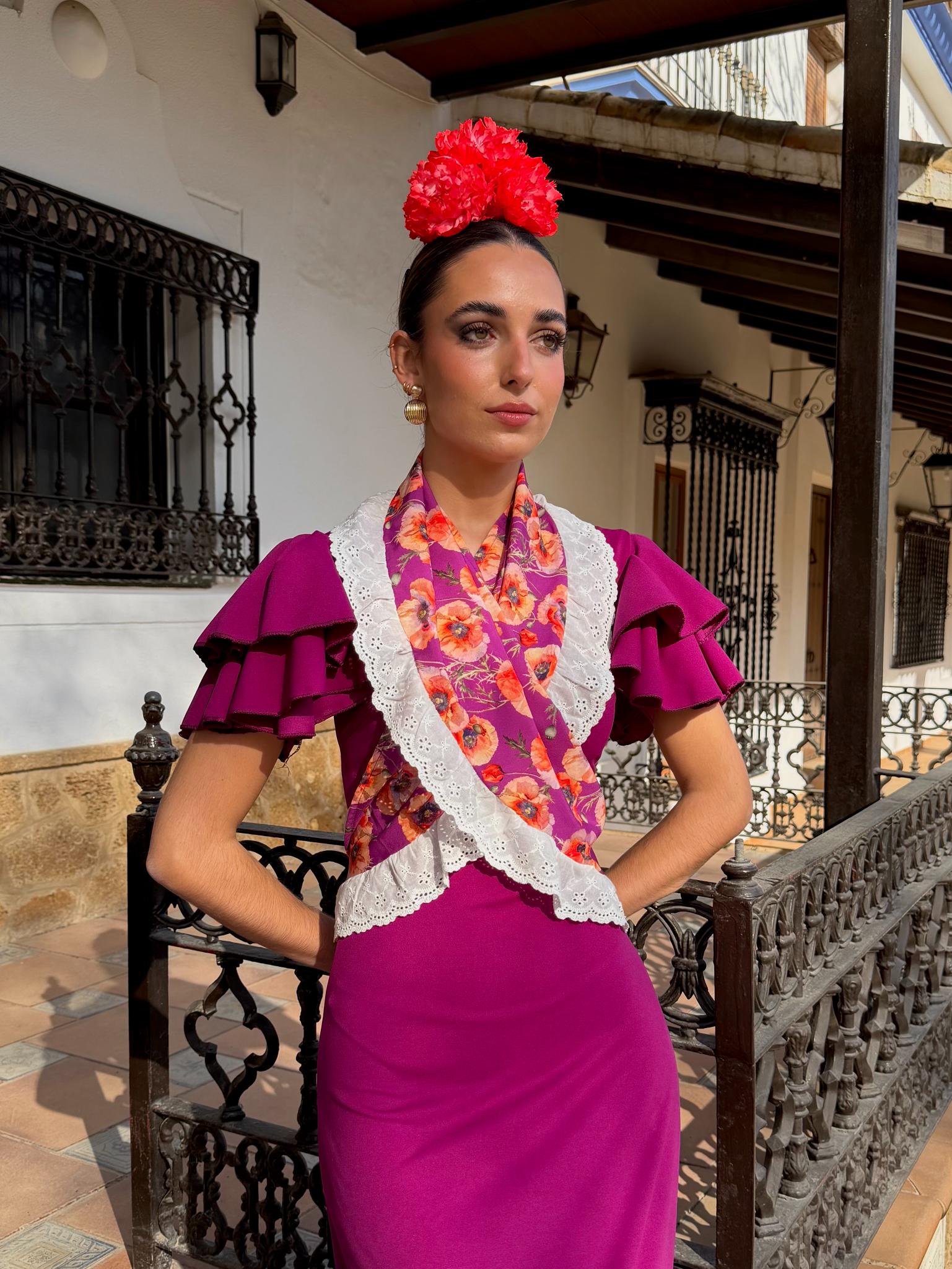 piquillo de flamenca amapolas buganvilla